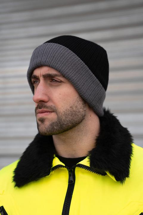 Produktbild Korntex Strickmütze Metz Hauptfarbe Schwarz Umschlag in Grau ® KXST