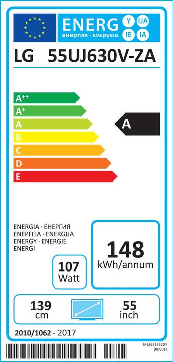 Energy Label LG 55uj630v (55", LCD, 4K, 2017)