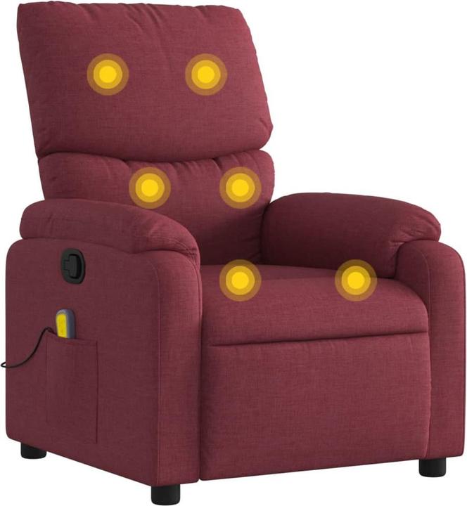Produktbild VidaXL Massagesessel Weinrot Stoff,Farbe: Weinrot,Material: Stoff