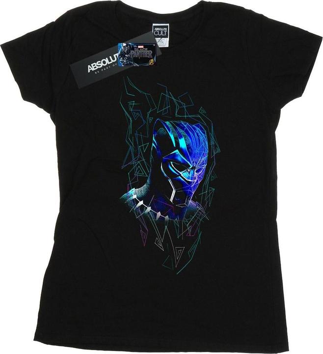 Image du produit Femme/Les femmes - T-shirt en coton avec masque en néon de la Panthère noire (M)