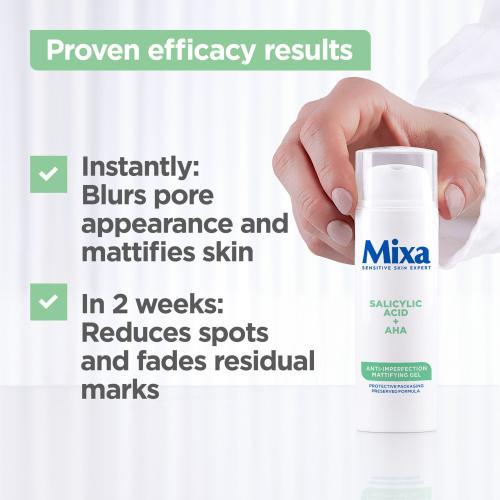 Actual product image Mixa Salicylic Acid + AHA Anti-Imperfection Mattifying Gel (50 ml, Face gel)