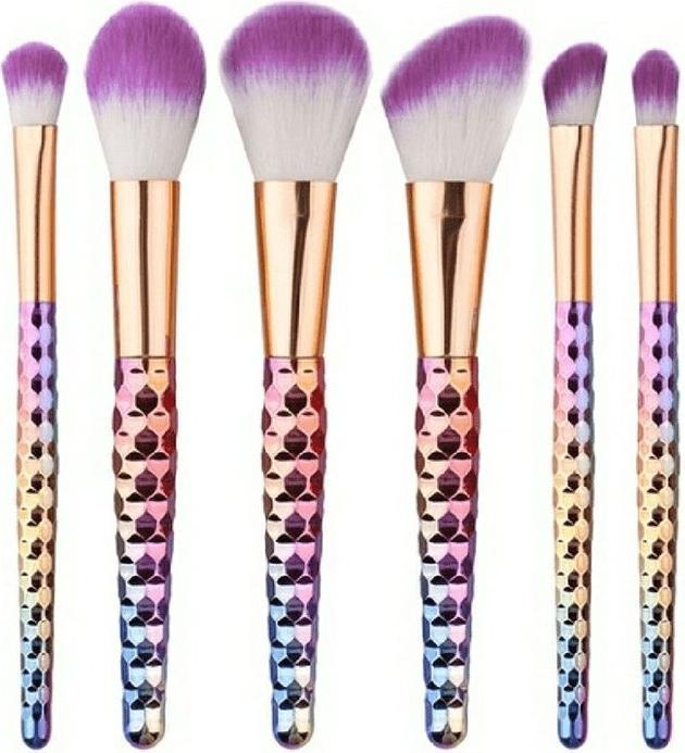 Immagine prodotto JTI Set di pennelli per il trucco, 6 pennelli - arcobaleno (Set)