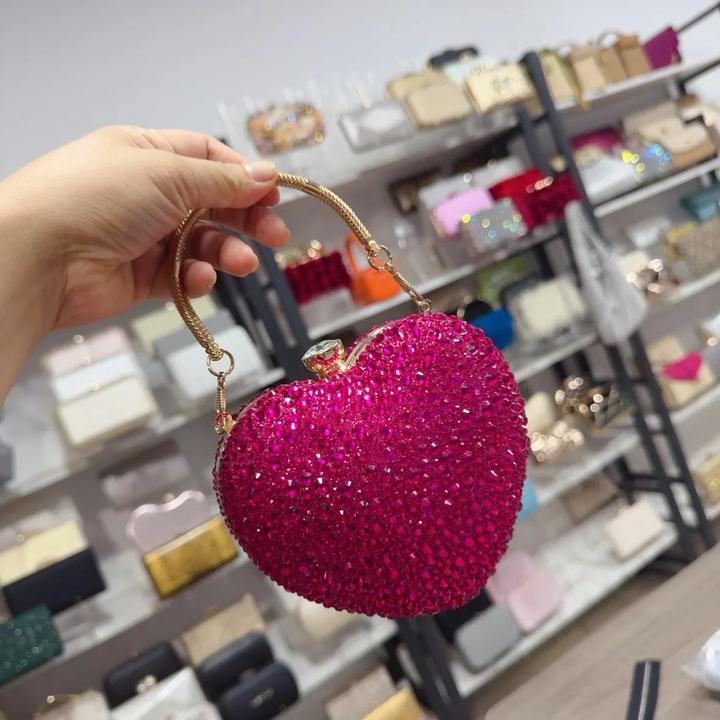 Immagine prodotto Only-Bags.Store Luxus Diamant Inlay Herzform Kristall Handtasche Steine Umhängetasche