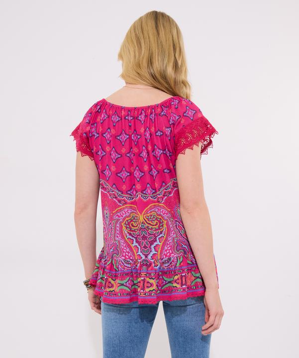 Produktbild Joe Browns Printed Crochet Lace Trim Tassel Top (18)