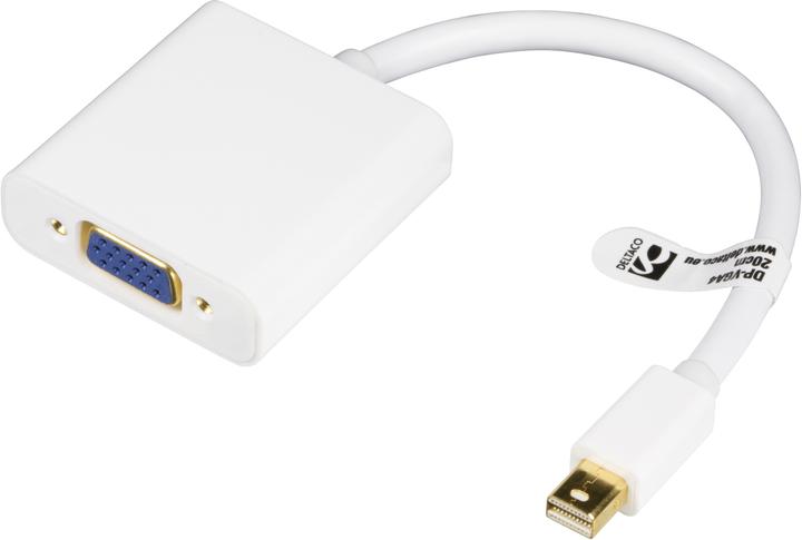 Immagine prodotto Deltaco DP-VGA4 adattatore cavo video VGA (D-Sub) DisplayPort Bianco (VGA, 5 cm)