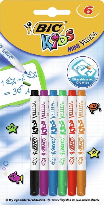 Actual product image Bic Velleda Kids Whiteboard Marker (Multicolor, 1.20 mm, 6 x)
