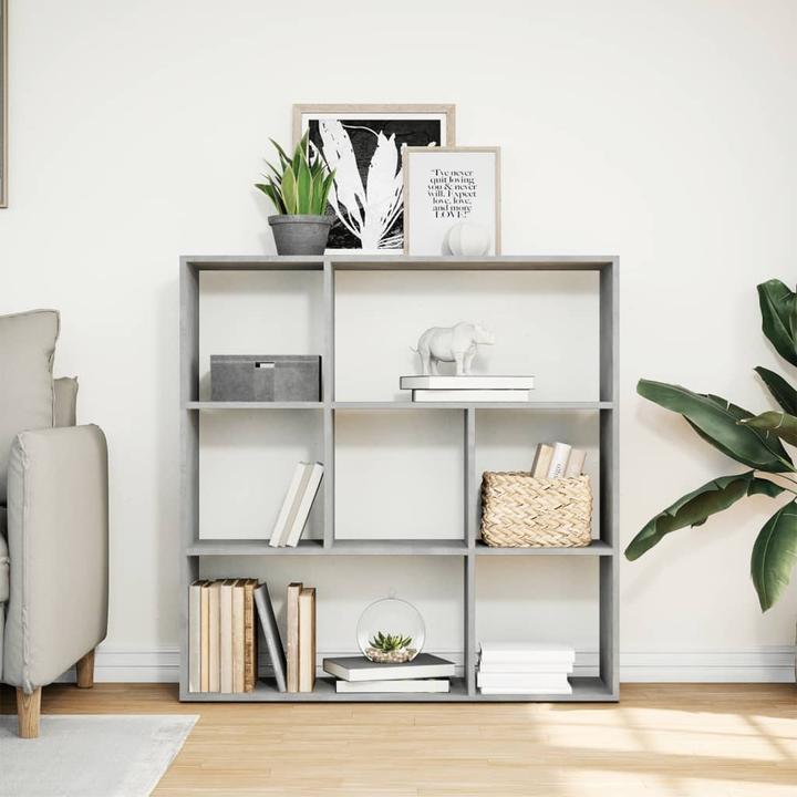 Actual product image VidaXL Bookcase Room divider Wall shelf Standing shelf Room divider Shelf Concrete grey (29 x 29 x 143 cm)