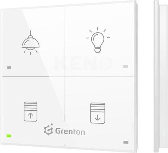 Actual product image Grenton Touch Panel/ 4 Touch Fields/ Tf-Bus/ White Glass Front