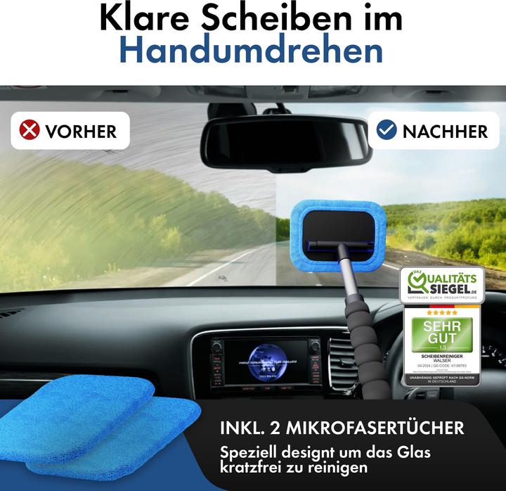 Actual product image Walser Windscreen cleaner telescopic 26-42 cm incl. 2 microfibre pads