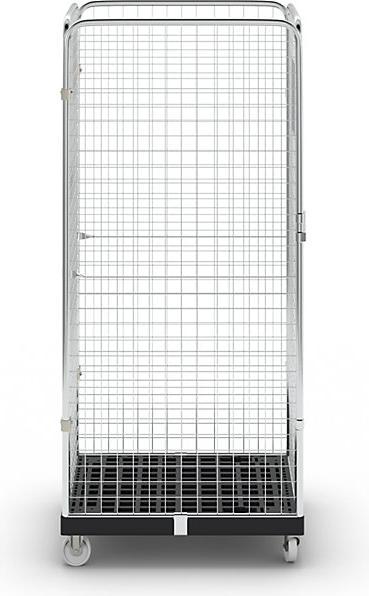 Image du produit eurokraft basic Roll-conteneur à panneaux grillagés, 4 côtés, noir / galvanisé. (500 kg)