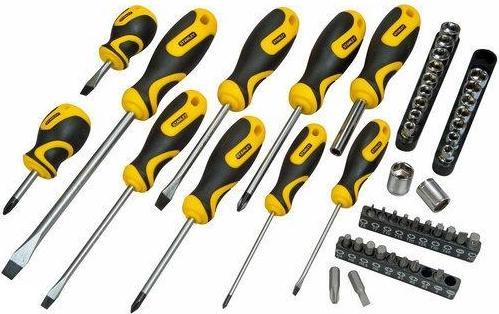 Produktbild Stanley Allzweckschneider, STHT0–70887 Schraubendreher Sockel und Bit Set mit Bag 48 Stück, gelb/sch