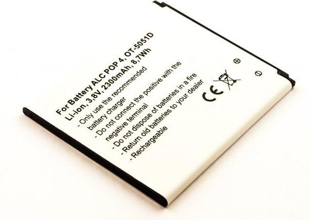AccuCell Akku passend für Alcatel POP 4, OT-5051D, Li-ion, 3,8V, 2300mAh, 8,7Wh