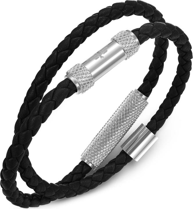 Actual product image Police Urban Texture Bracelet (20 cm, Leather, Stainless steel)