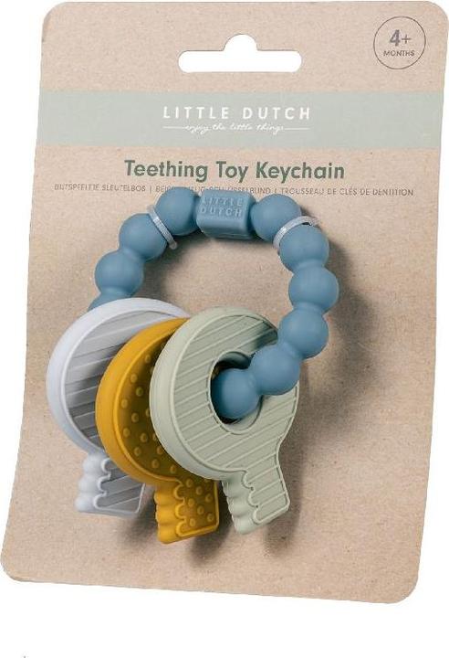 Actual product image Rubo Toys Little Dutch Silicone Teething toy keychain blue