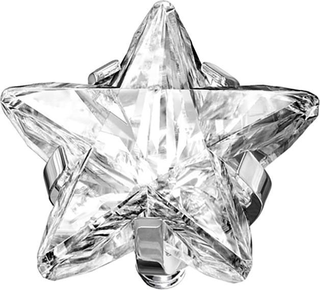 Actual product image Star Piercing Dermal Anchor silver star crystal silver set (without brass, Surgical steel 316L)