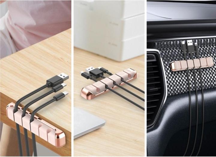 Actual product image Apfelkiste Selbstklebender Silikon Kabelhalter 5-fach Vielzweck Klemme