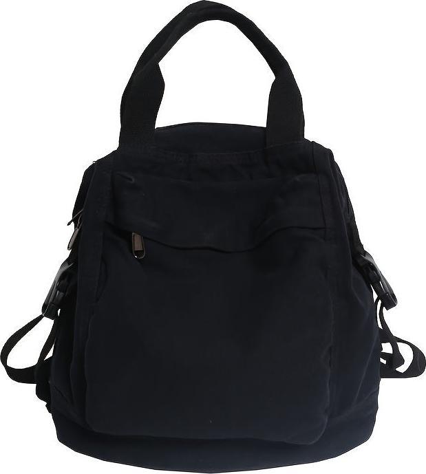 Actual product image Only-Bags.Store Vintage-inspirierter Freizeitrucksack, einfarbig, faltbar mit festen Schulterriemen