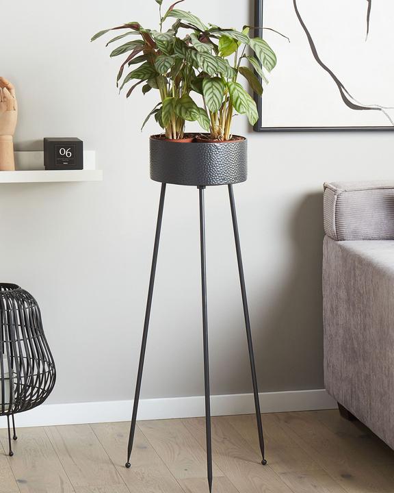 Actual product image Beliani Plant stand black ⌀24 cm LEIKA (33 cm)