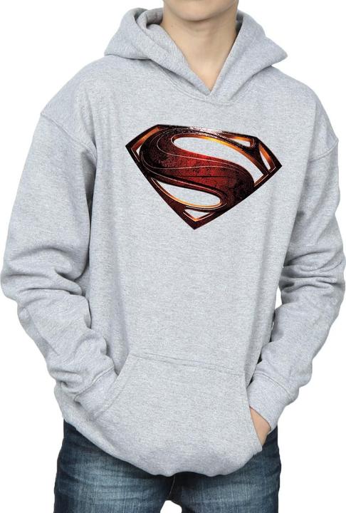 Actual product image Boys Justice League Movie Superman Emblem Hoodie (116)