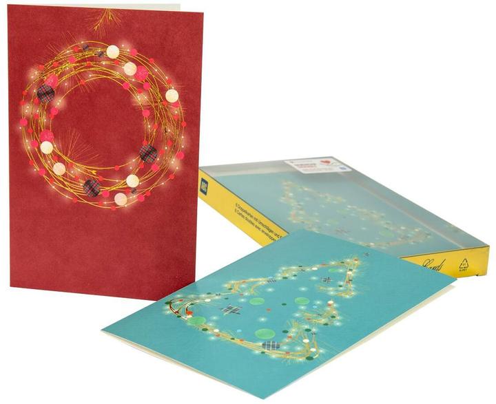 Produktbild ABC Weihnachtskarte Frohe Weihnachten und Neujahr (6 Stk.)