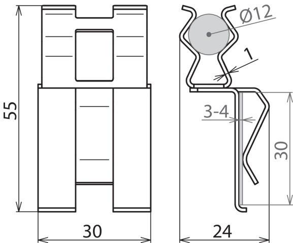 Actual product image Dehn DEHNclip reinforcement clamp St/blank f. Rd 308143 (30 mm)