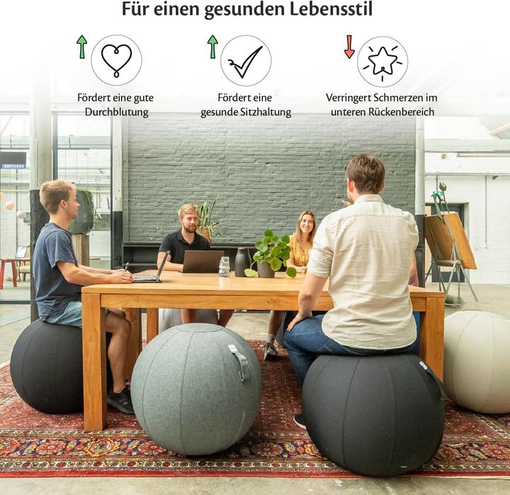 Produktbild Backerz Ergonomischer Sitzball mit waschbarem Leinenbezug (65 cm)