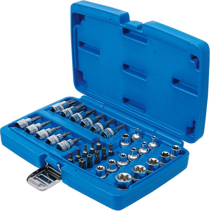 Actual product image BGS Bit and Socket Set 10 mm (3/8") T-Star (for Torx) 34 pcs. (T-profile)