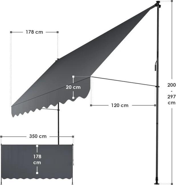 Produktbild Juskys Klemmmarkise Kapstadt (3.50 m)
