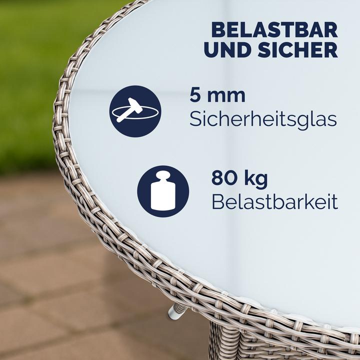 Image du produit Casaria Table de balcon en poly rotin (60 cm)