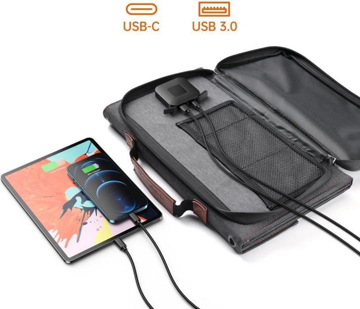 Image du produit Choetech Chargeur solaire pliable SC006 36W 1xUSB QC, 1xUSB-C PD (gris) (36 W, 1.55 kg)