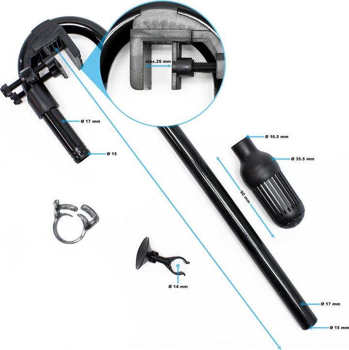 Produktbild SunSun Ersatzteil HW-403B Ansaugung Set Bogenrohr Skimmer Saughalter Aquarium