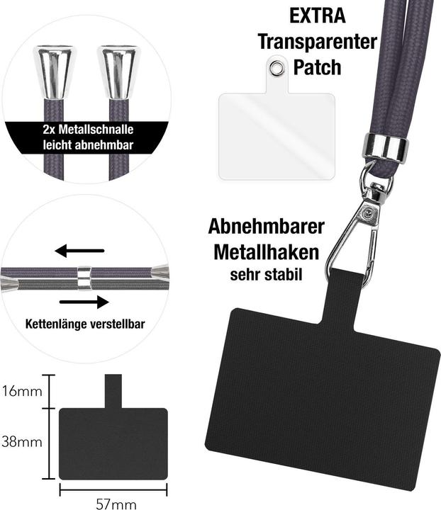 Produktbild Nalia Universal Handykette zum Umhängen mit Pad