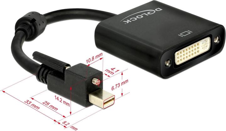 Actual product image Delock Mini Displayport to DVI-I Adapter, active,4K (DVI, 25 cm)