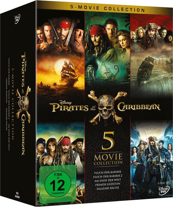 Pirates of the Caribbean - Curse of the Caribbean 1-5 (5 discs) (DVD, 2017, German)