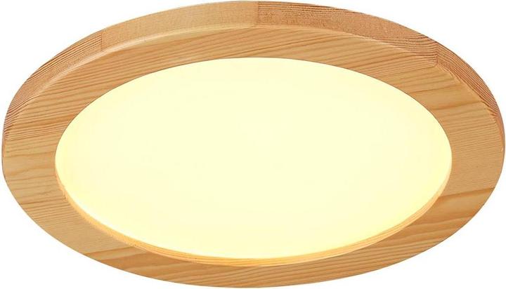 Actual product image Lucande Joren LED ceiling light round wood Ø 37.5cm (1310 lm)