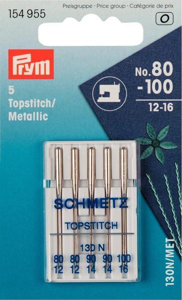 Produktbild Prym Nähmaschinennadel Topstitch Metallic NM80 - 100, SB5