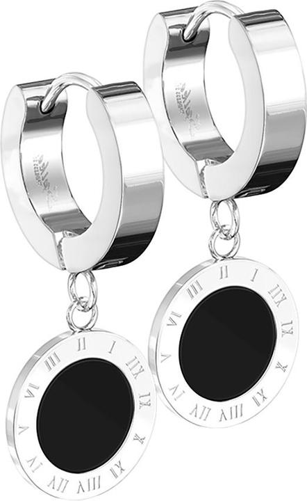 Immagine prodotto Star Piercing Orecchino a cerniera in argento con ciondolo rotondo a forma di numero romano (senza ottone, Acciaio chirurgico 316L)