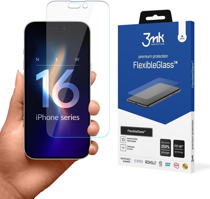 3MK FlexibleGlass iPhone 16 Pro Szkło Hybrydowe (1 Stück, Apple iPhone 16 Plus)