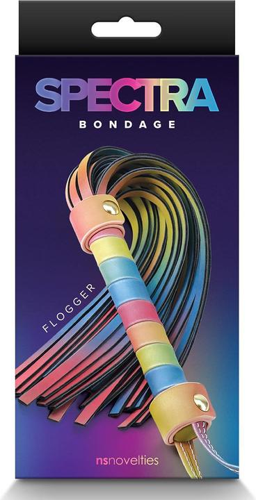 Actual product image NS Novelties Spectra Bondage Flogger - Rainbow