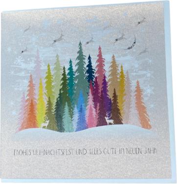 Produktbild CreaDiva Weihnachtskarte Frohes Weihnachtsfest und alles Gute Tannenwald