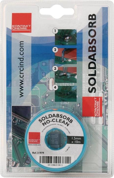 Immagine prodotto Kontakt Chemie Filo dissaldante SOLDABSORB 1,5 mm x 1,5 m Confezione da 2 pezzi (Set per dissaldare)