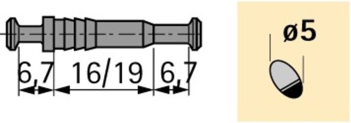 Immagine prodotto Hettich Du867-VB35/36-DO-s6.7 Stahl-blank (Ancoraggi a pressione, 100 pz.)