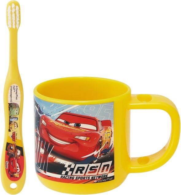 Actual product image Disney Cars mug with stand & toothbrush set (Soft, 2 x)