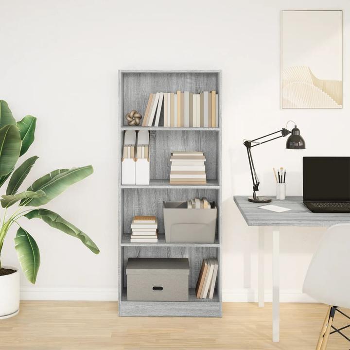 Image du produit VidaXL Bücherregal Regal Standregal Büroregal Aufbewahrungsregal Grau Sonoma (60 x 24 x 143 cm)