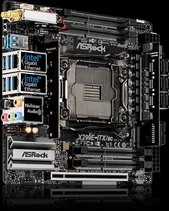 Actual product image AsRock X299e-Itx/Ac (LGA 2066, Intel X299, Mini-ITX)