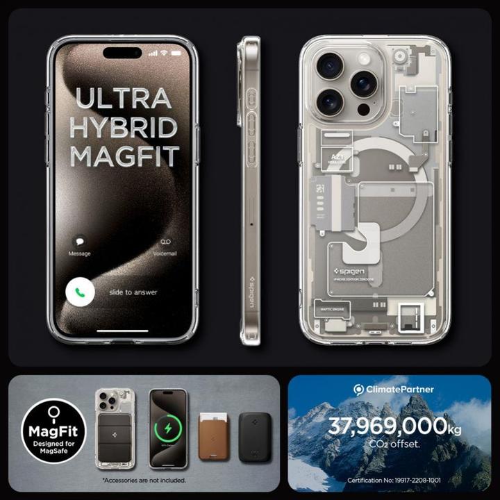 Actual product image Spigen Ultra Hybrid Zero One (MagFit) iPhone 15 Pro Max Case Natural Titanium (Apple iPhone 15 Pro Max)