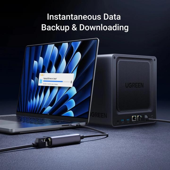 Actual product image Ugreen Ethernet Adapter CM648, RJ45, USB, Grau (USB)
