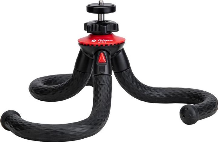 Actual product image Fotopro UFO 2 black/red tripod with phone & GoPro mount (Plastic)