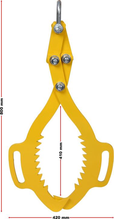 Image du produit Wiltec Pince forestière pour troncs max. 620 mm, Force 1000 kg, Pince de levage, 2 Mandrins de serrage (420 mm)