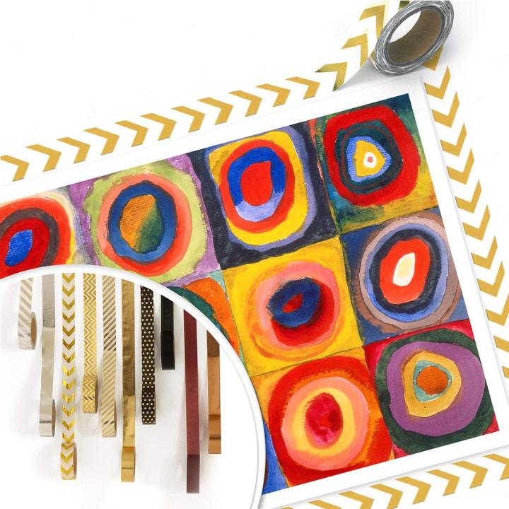 Produktbild Trenddeko Kandinsky - Farbstudie: Quadrate und konzenzentrische Ringe (80 x 60 cm)
